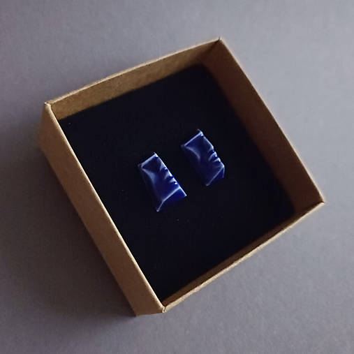 Porcelánové naušnice OnOn modré