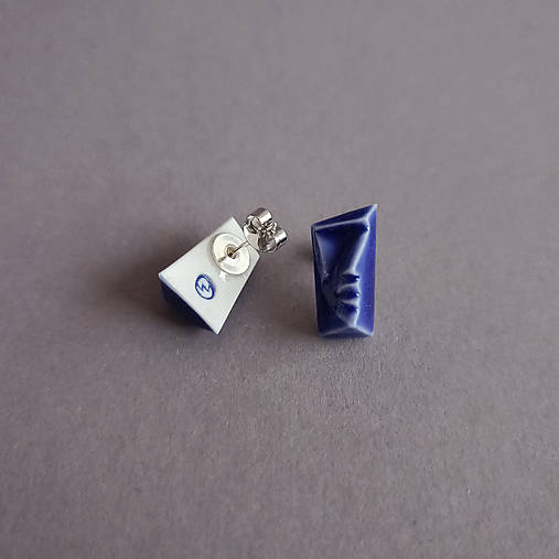 Porcelánové naušnice OnOn modré