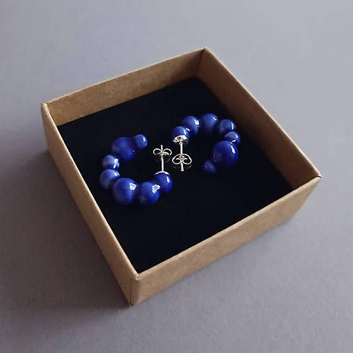 Porcelánové naušnice Electra – modré