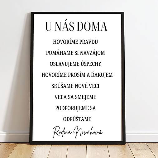 Grafika - Persolnalizované Pravidlá našej rodiny, U nás doma PDF - 18017324_