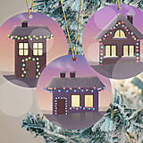 Dekorácie - Vianočný domček pri západe slnka - ozdoba - 18018467_