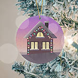Dekorácie - Vianočný domček pri západe slnka - ozdoba - 18018468_