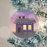 Dekorácie - Vianočný domček pri západe slnka - ozdoba - 18018470_