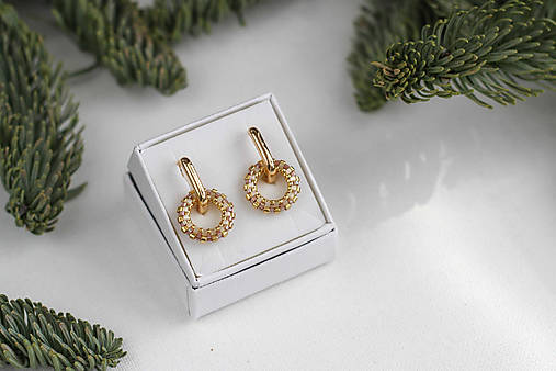 Sára (Pozlátené náušnice s korálkovým krúžkom)