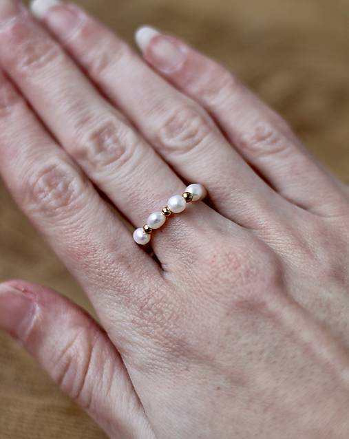 Prstene - Perlový prsteň - 18019762_