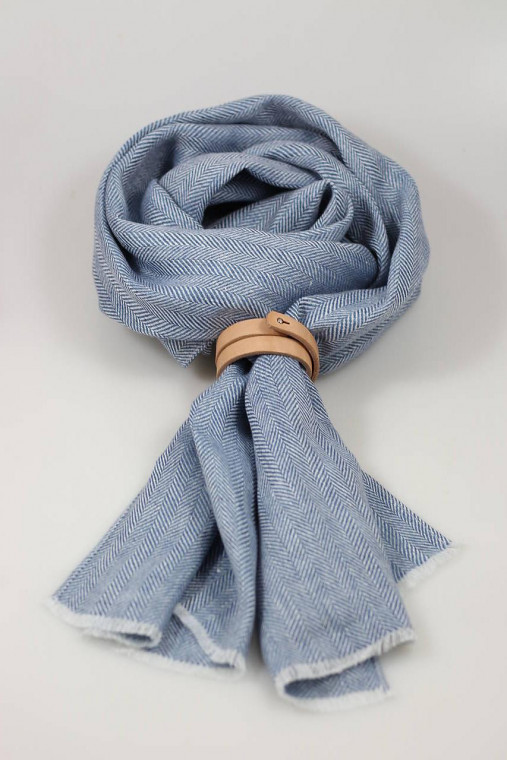 Elegantný pánsky šál z mäkkého hrejivého ľanu so vzorom "rybia kosť"