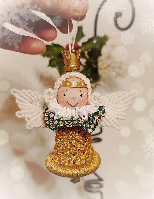 Dekorácie - Anjelik Zlatúšik - 18021215_