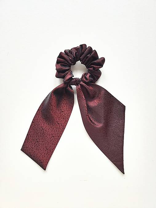 Maxi scrunchie asymetrická (Bordovo-čierna)