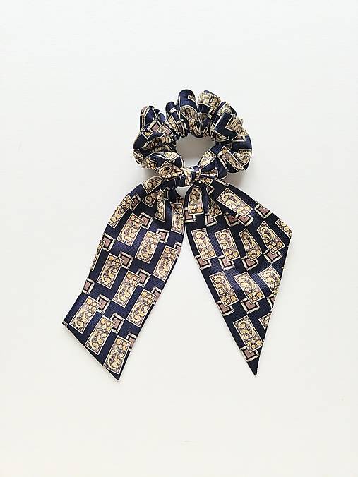 Maxi scrunchie asymetrická (Tmavomodrá II.)
