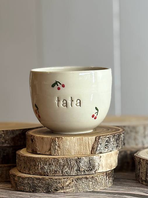 Čerešne - pohárik cappuccino tata (200ml, bez uška)