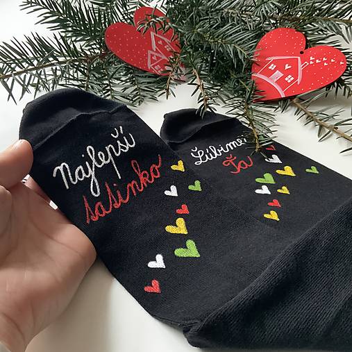 Maľované ponožky pre najlepšieho ocka / tata / tatina / ocinka (Na čiernych Najlepší tatinko / Ľúbime Ťa)