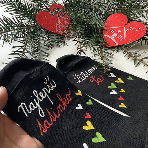 Maľované ponožky pre najlepšieho ocka / tata / tatina / ocinka (Na čiernych Najlepší tatinko / Ľúbime Ťa)