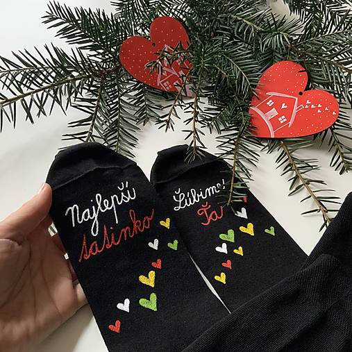 Maľované ponožky pre najlepšieho ocka / tata / tatina / ocinka (Na čiernych Najlepší tatinko / Ľúbime Ťa)