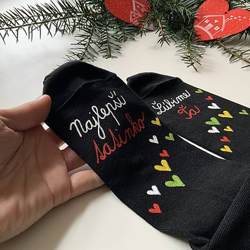 Maľované ponožky pre najlepšieho ocka / tata / tatina / ocinka (Na čiernych Najlepší tatinko / Ľúbime Ťa)