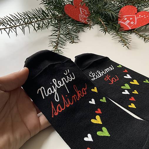 Maľované ponožky pre najlepšieho ocka / tata / tatina / ocinka (Na čiernych Najlepší tatinko / Ľúbime Ťa)