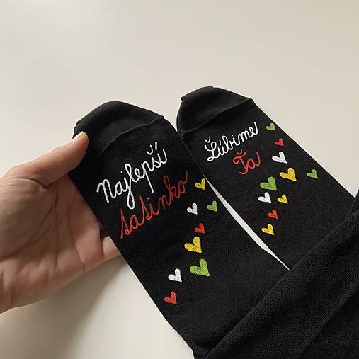 Maľované ponožky pre najlepšieho ocka / tata / tatina / ocinka (Na čiernych Najlepší tatinko / Ľúbime Ťa)