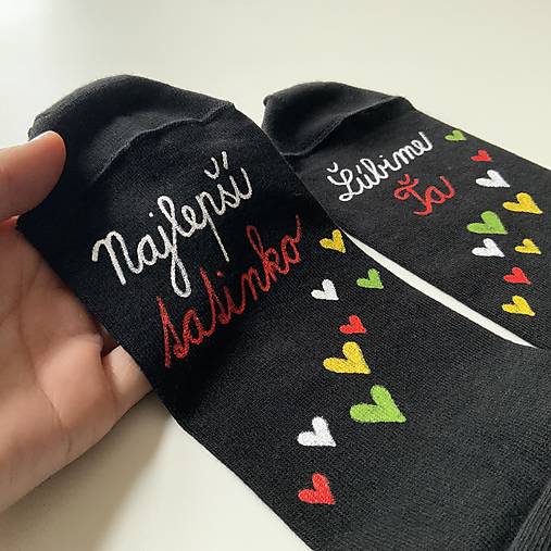 Maľované ponožky pre najlepšieho ocka / tata / tatina / ocinka (Na čiernych Najlepší tatinko / Ľúbime Ťa)