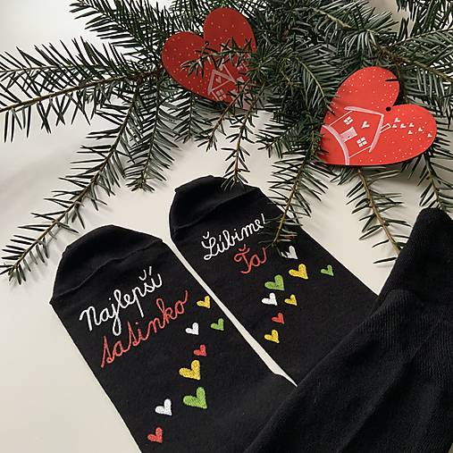 Maľované ponožky pre najlepšieho ocka / tata / tatina / ocinka (Na čiernych Najlepší tatinko / Ľúbime Ťa)