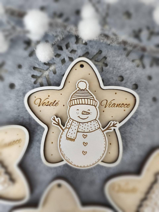 Dekorácie - Vianočná ozdoba  (Snehuliak) - 18022469_