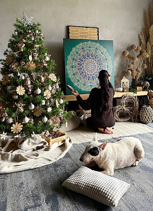 Obrazy - MAGICKÁ MANDALA na VIANOCE❤️osobná, rodinná, partnerská❤️jedinečný vianočný darček pre Vašich blízkych❤️ - 18023093_