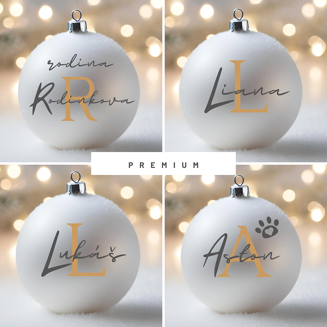 Vianočná guľa s menom / textom