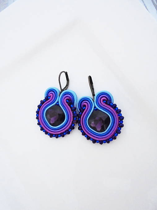 Náušnice - soutache náušnice - 18024047_