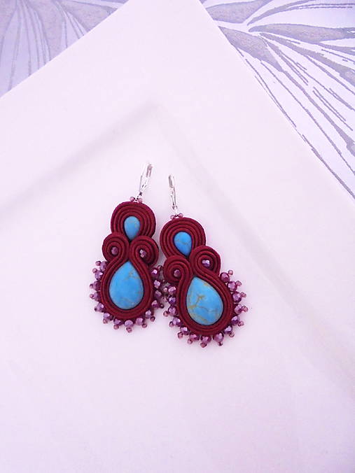 Náušnice - soutache náušnice - 18024393_