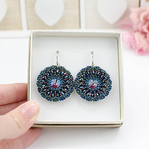 náušnice LUMINA - Burgundy Blue