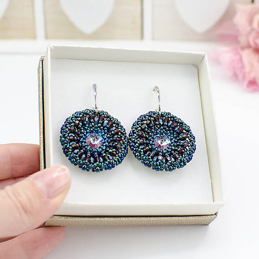 náušnice LUMINA - Burgundy Blue