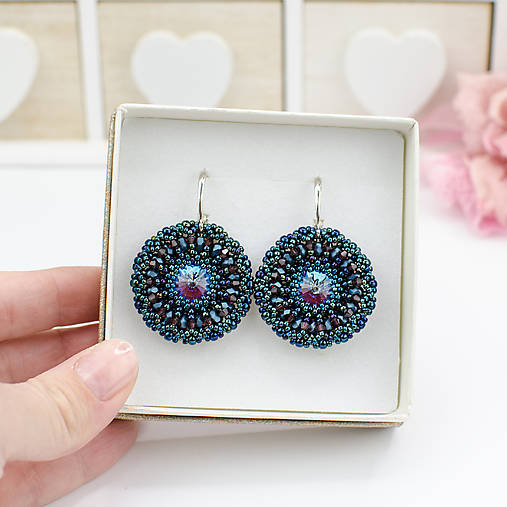 náušnice LUMINA - Burgundy Blue