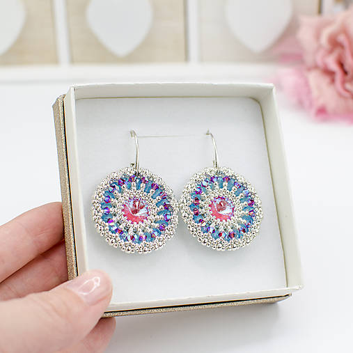 náušnice LUMINA - Lotus Pink