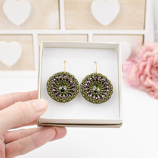 náušnice LUMINA - Olivine