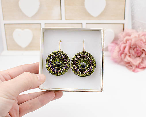 náušnice LUMINA - Olivine