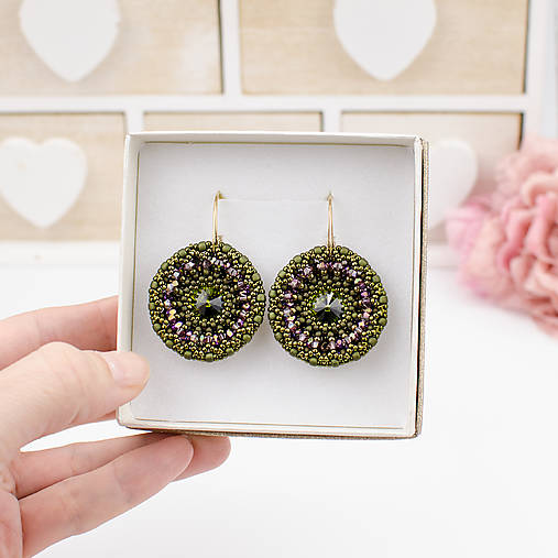 náušnice LUMINA - Olivine