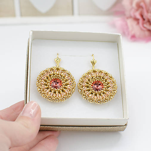 náušnice LUMINA - Padparadscha