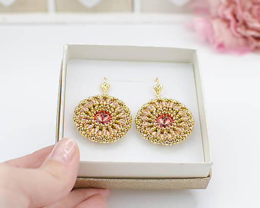 náušnice LUMINA - Padparadscha