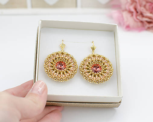 náušnice LUMINA - Padparadscha