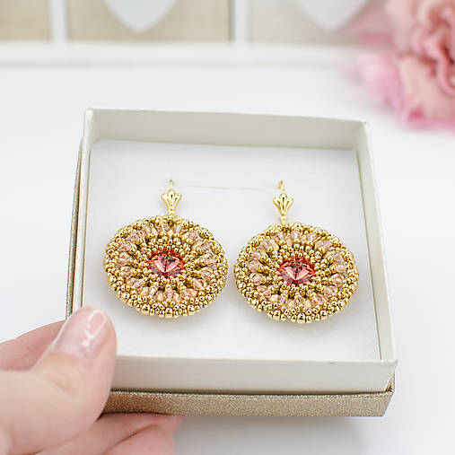 náušnice LUMINA - Padparadscha