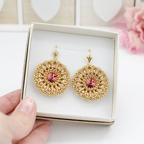 náušnice LUMINA - Padparadscha