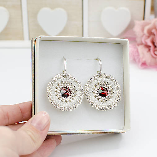 náušnice LUMINA - Red & White