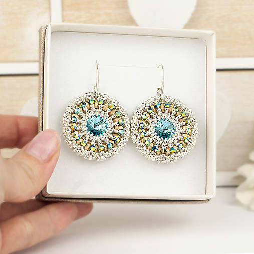 náušnice LUMINA - Turquoise & Gold