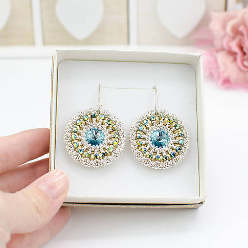 náušnice LUMINA - Turquoise & Gold