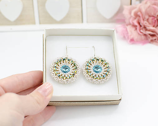 náušnice LUMINA - Turquoise & Gold