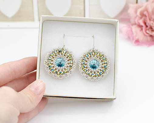 náušnice LUMINA - Turquoise & Gold