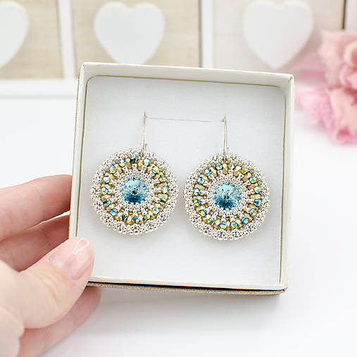 náušnice LUMINA - Turquoise & Gold