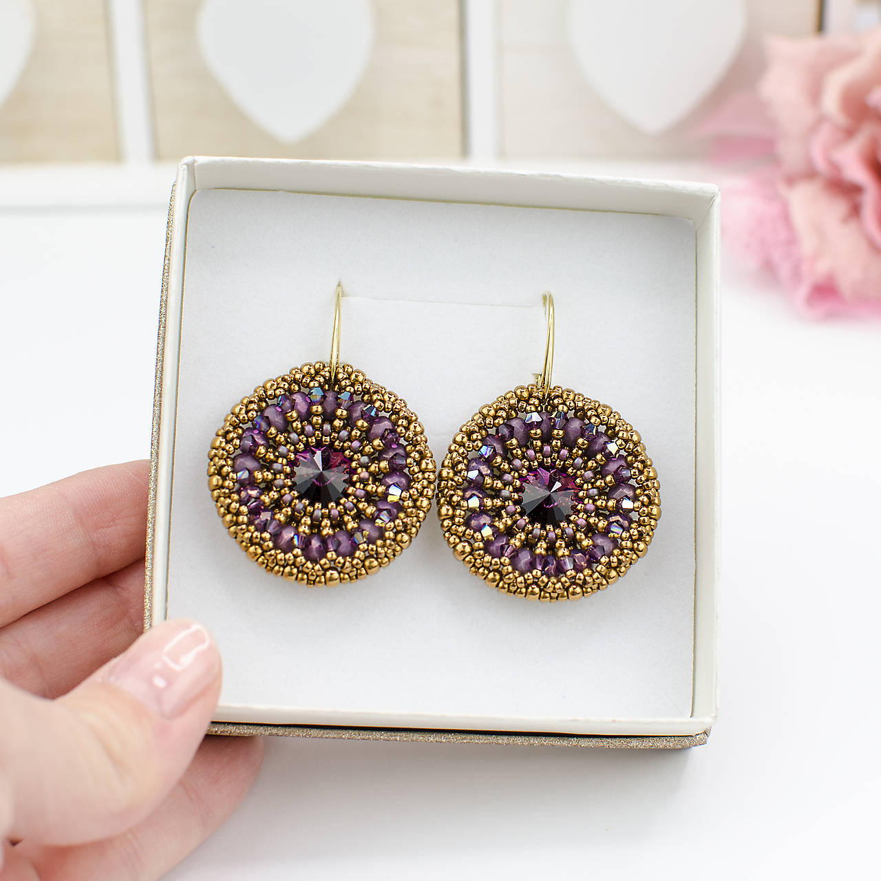 náušnice LUMINA - Amethyst