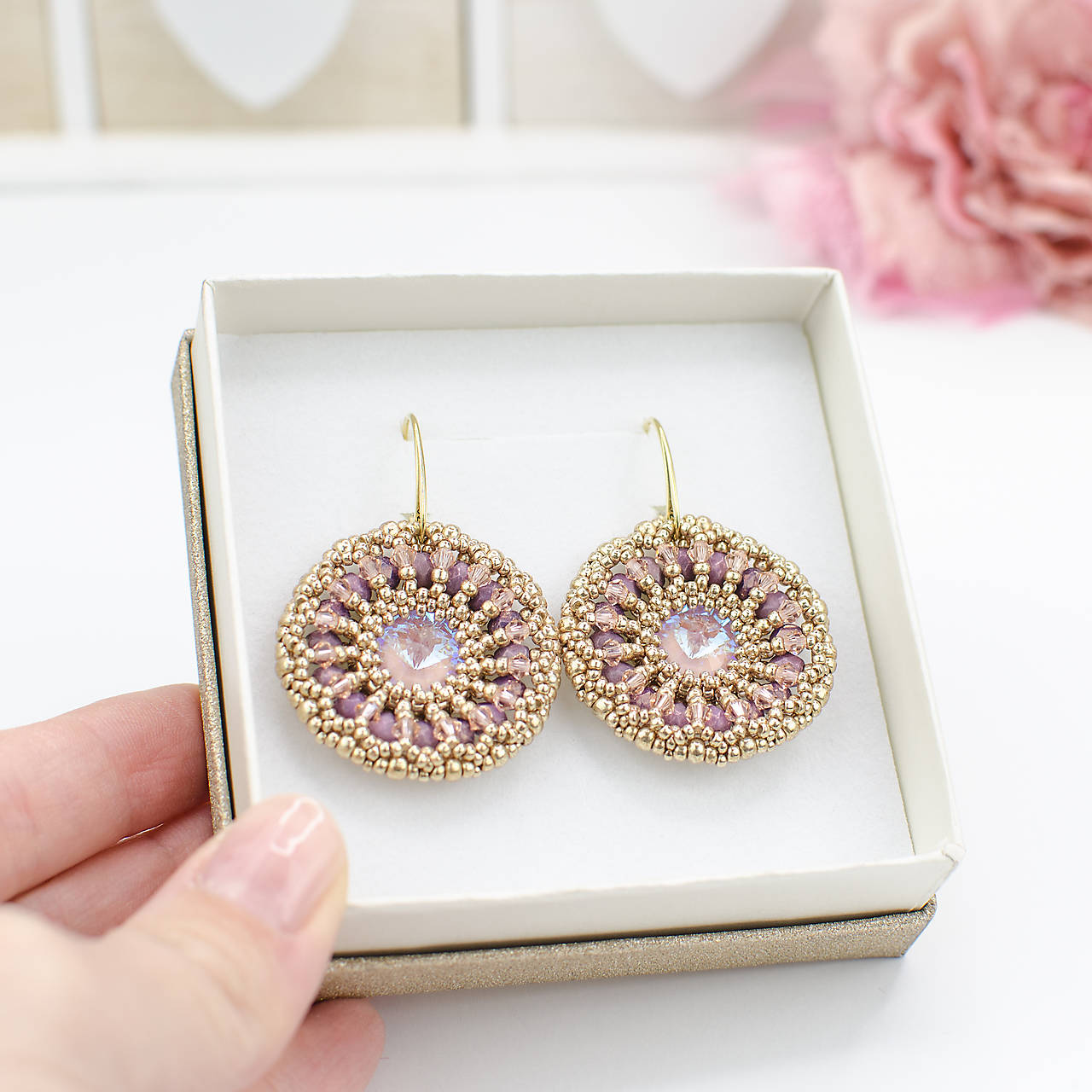 náušnice LUMINA - Lavender