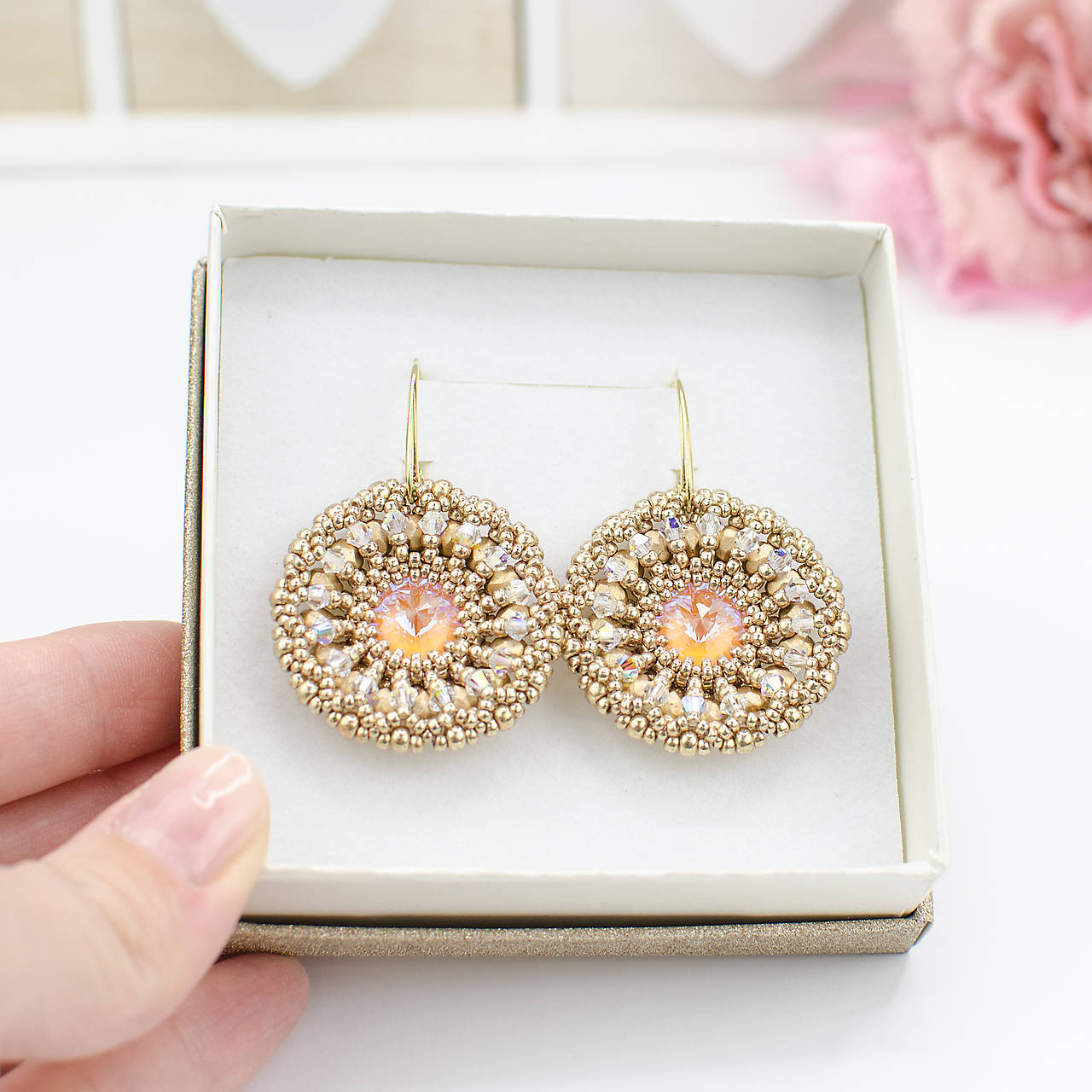 náušnice LUMINA - Peach