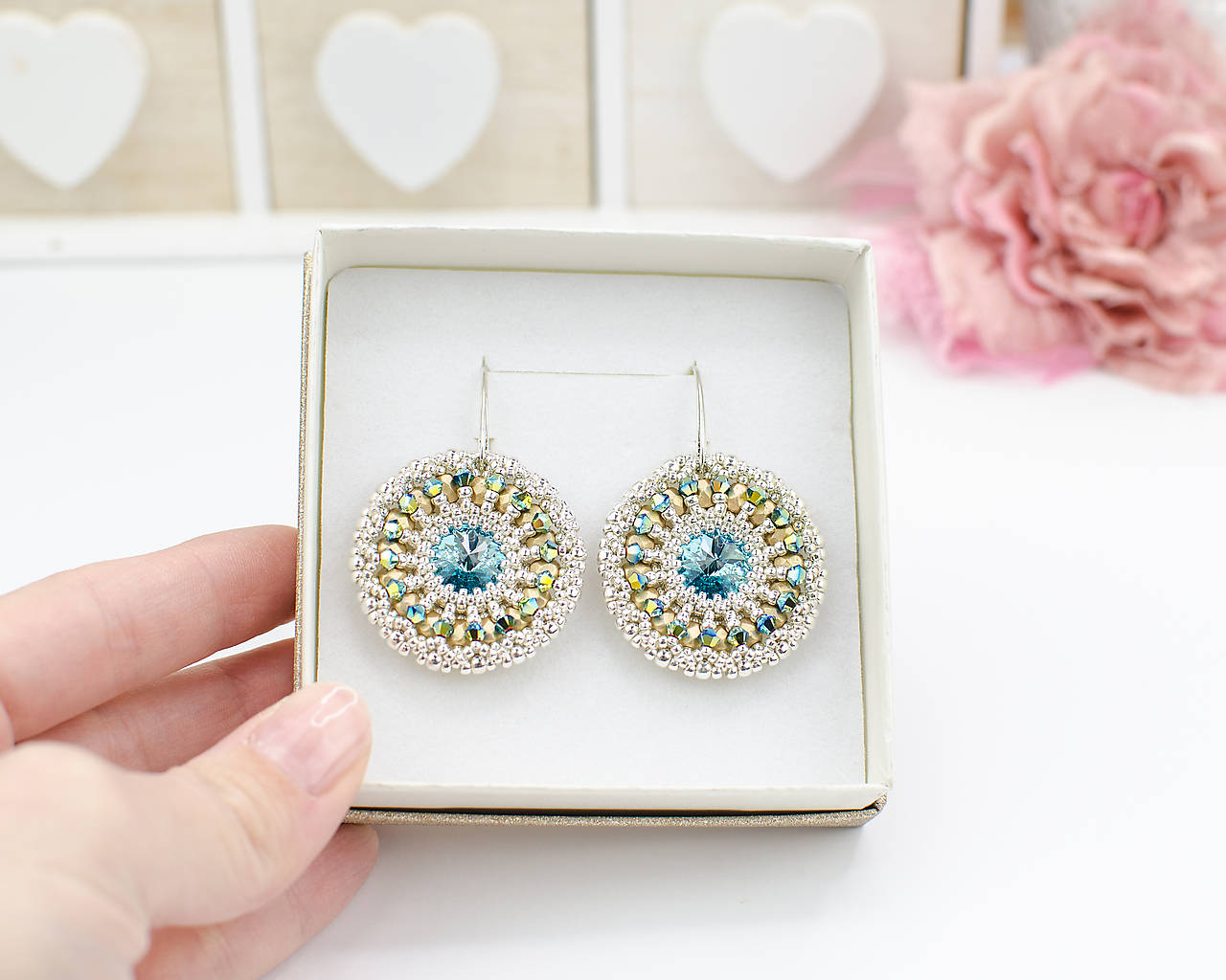 náušnice LUMINA - Turquoise & Gold