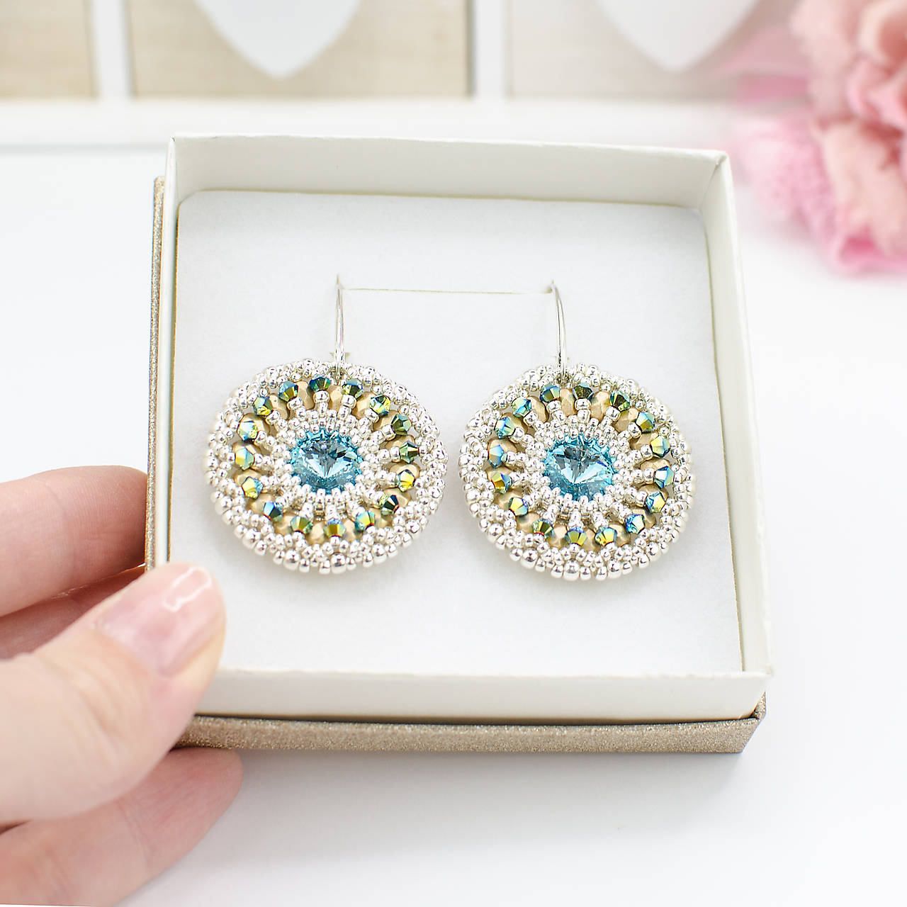 náušnice LUMINA - Turquoise & Gold